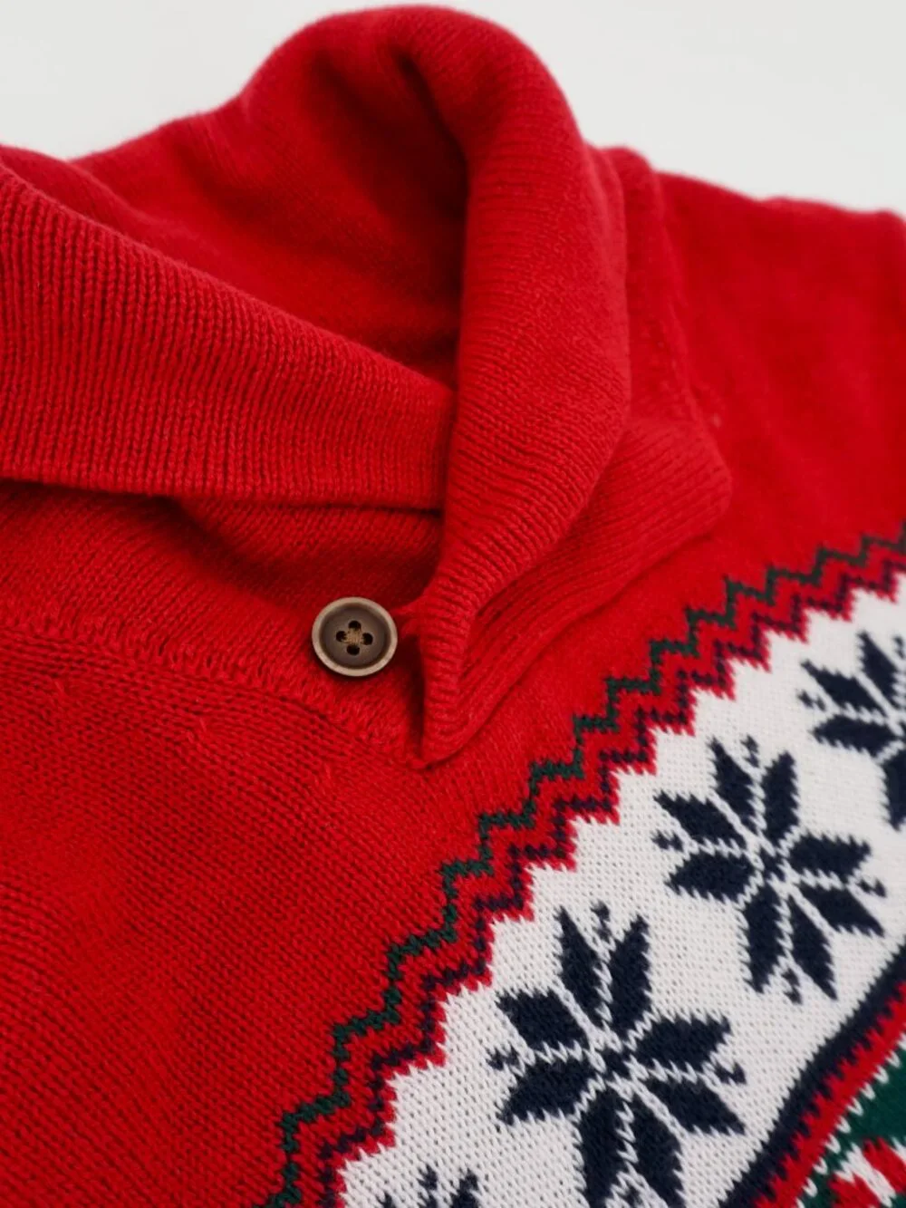 Children's PLACE Knit Sweater Boys Medium 7/8 Christmas Nordic Red Green Cotton